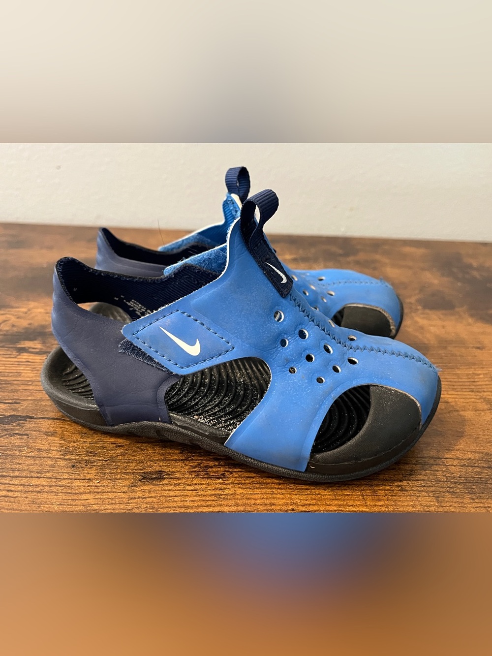 Nike Kids Blue and Navy SunRay Water Sandals